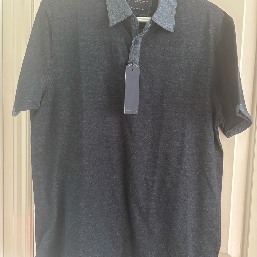 Denim & Flower Navy Polo Shirt